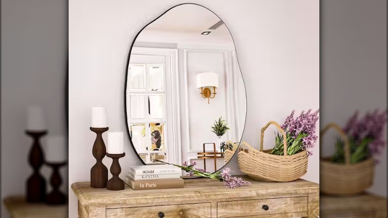 abstract entryway mirror