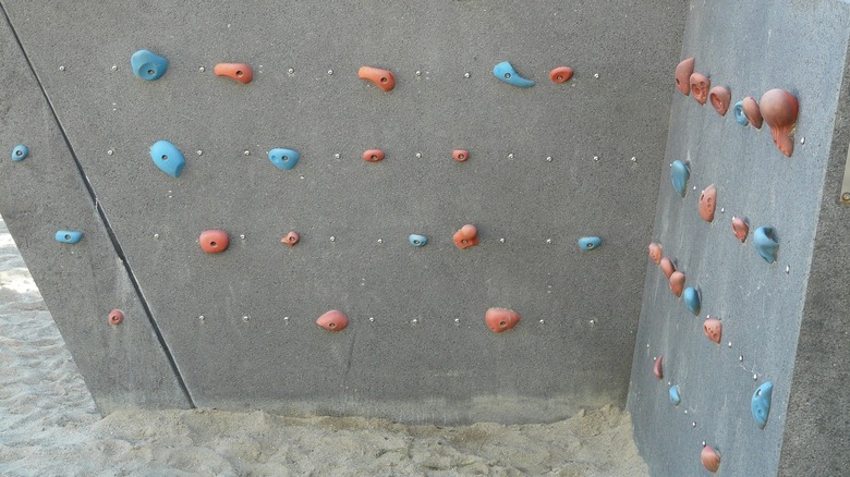 small outdoor climbing wall