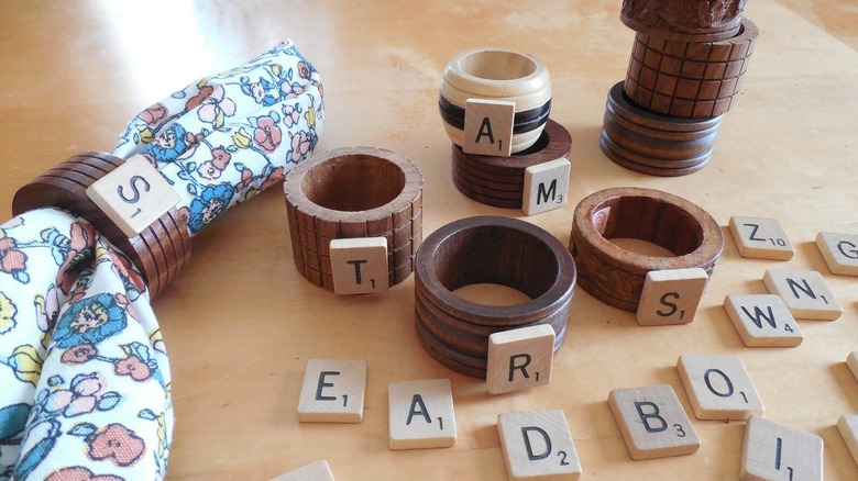 Customized Scrabble napkin rings