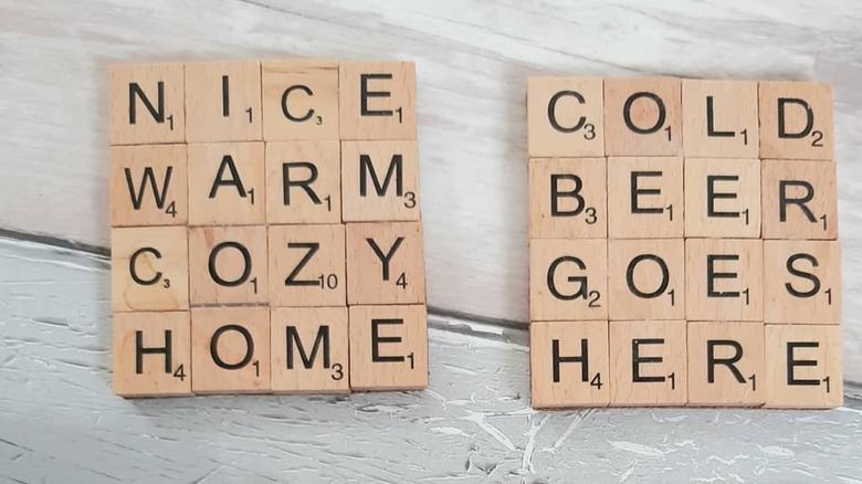 Scrabble tile custom coasters
