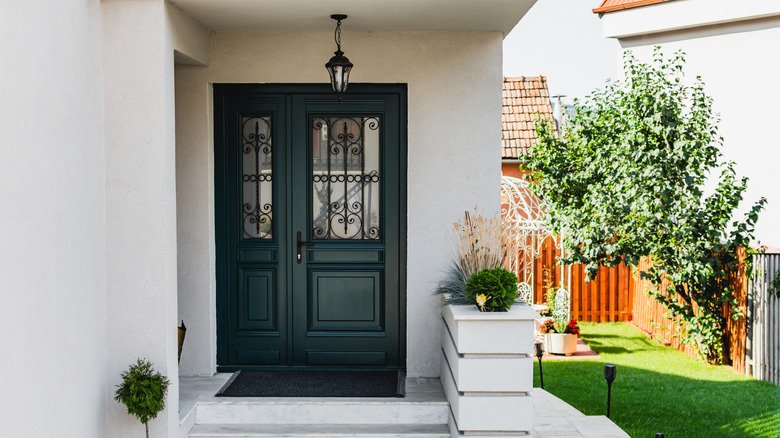 Dark green front door