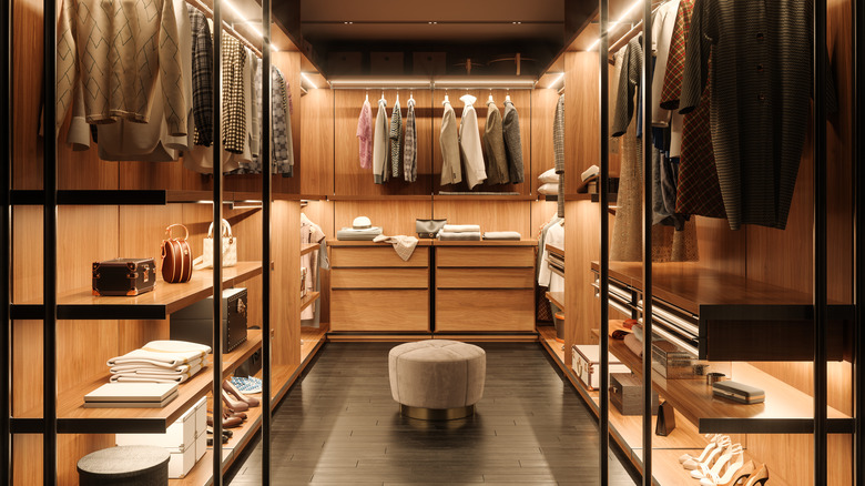 spacious walk-in closet