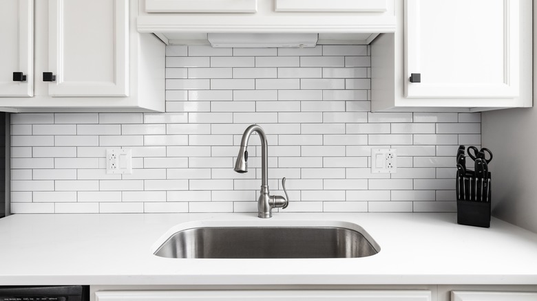 Subway tile backsplash