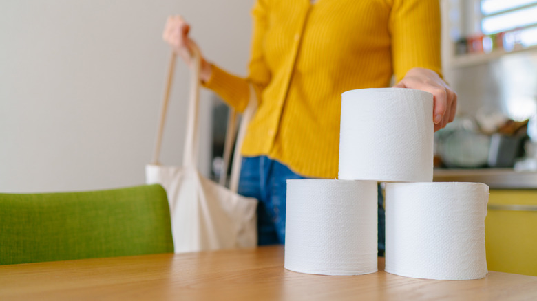 toilet paper in a home