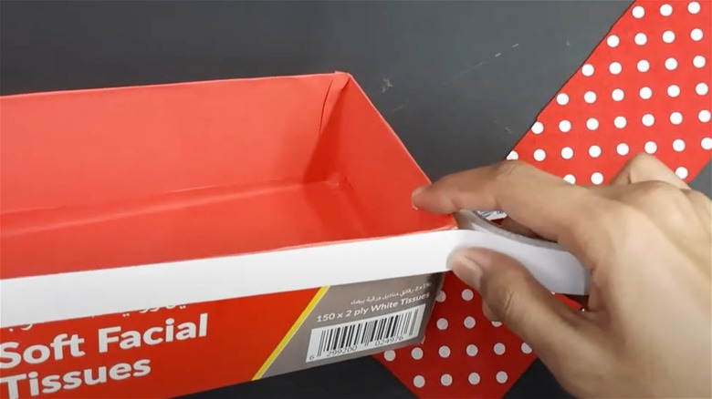 Decorating tissue box with paper