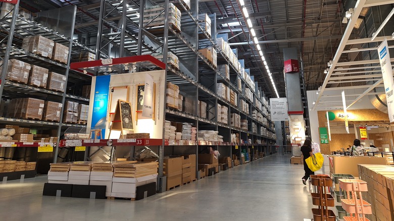 interior of IKEA in furniture section