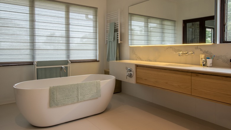 sleek floating bathroom vanity