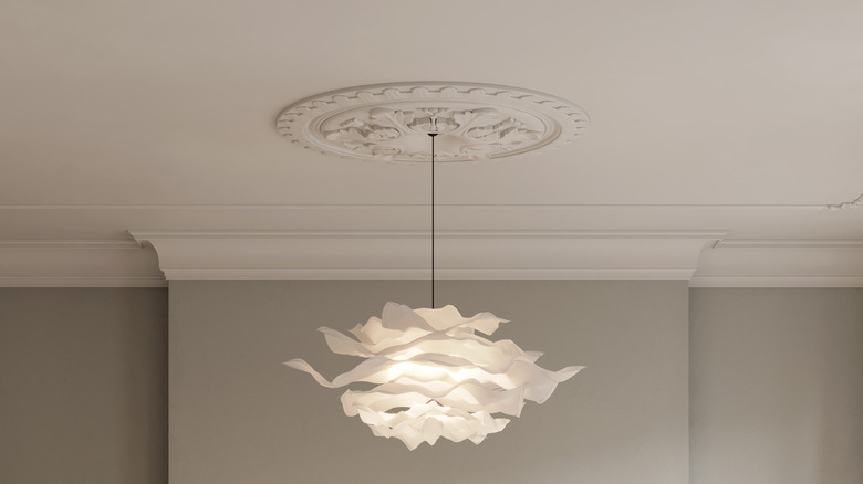 white ceiling medallion