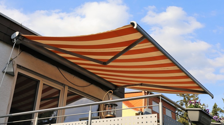 Stripped patio canopy