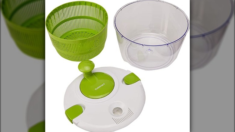 Green salad spinner parts