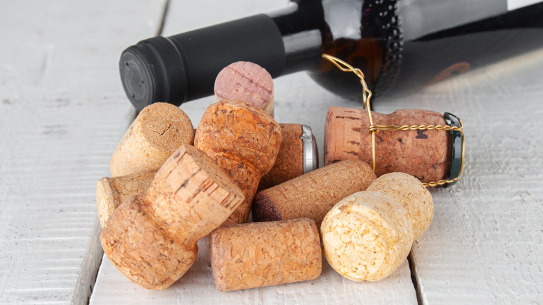 pile of different wine corks