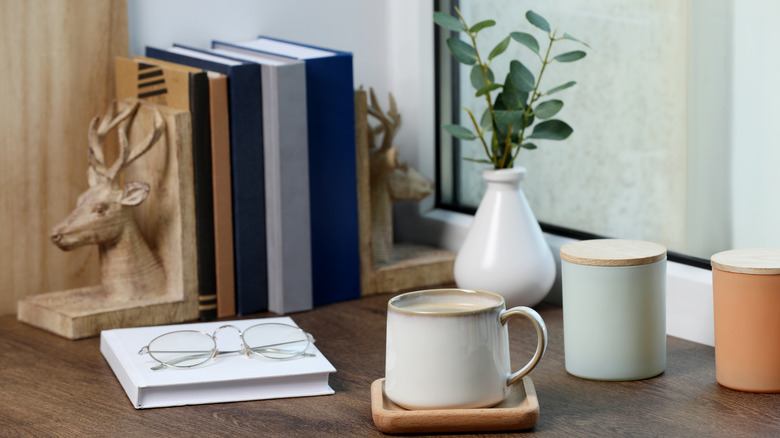 Bookends in kitchen