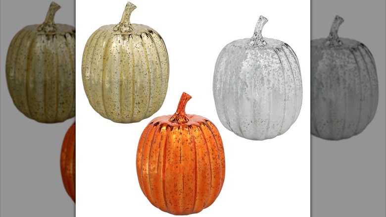 Dollar Tree faux glass pumpkins