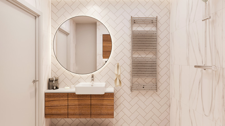 White bathroom tile