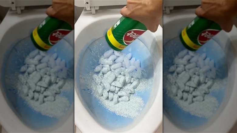 ice in toilet bowl