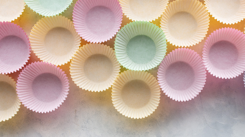 multicolored cupcake liners