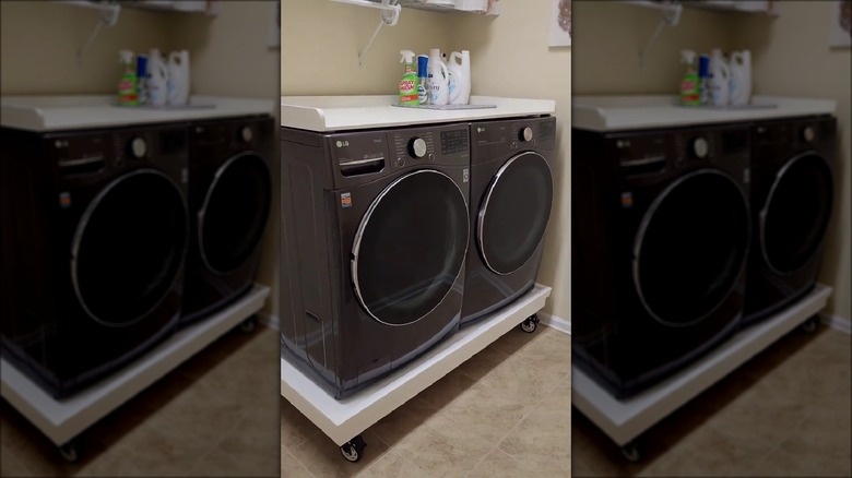 DIY washer dryer pedestal 