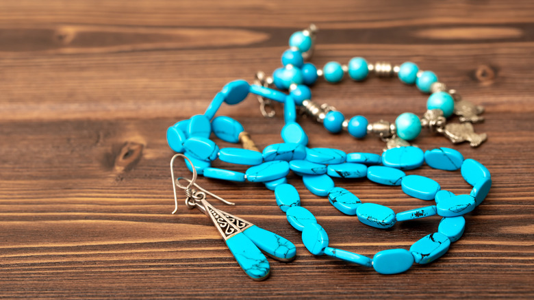 Turquoise with wood and metal