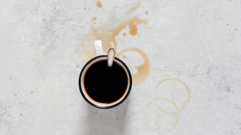 Coffee stains on laminate countertop