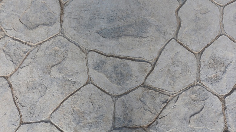 cement pavers with pockmarks