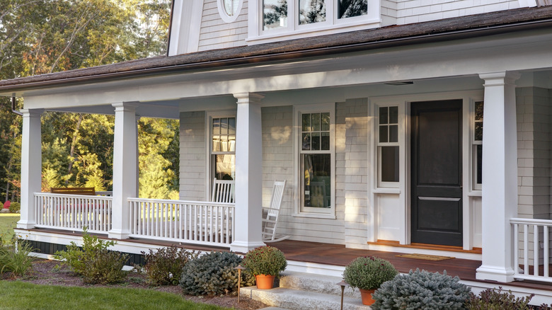 modern home with veranda