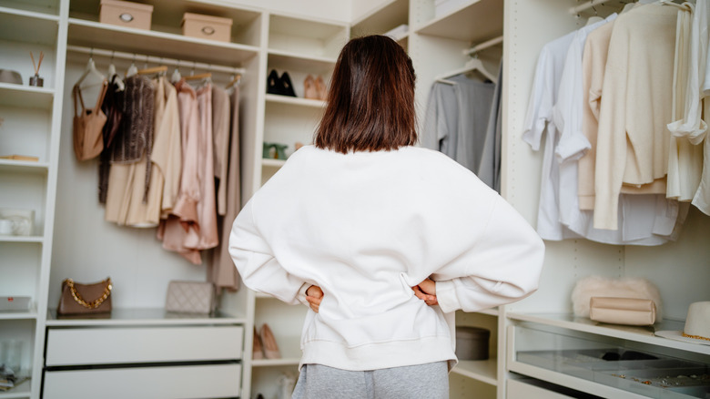 woman in walk-in closet