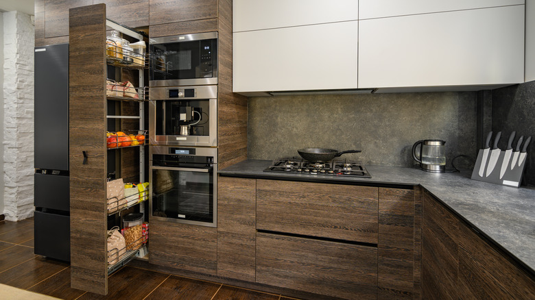 Organized cabinet pantry