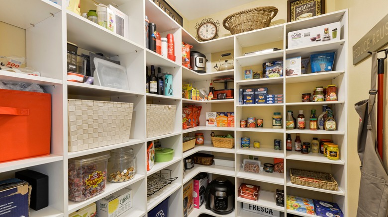 Stocked walk-in pantry