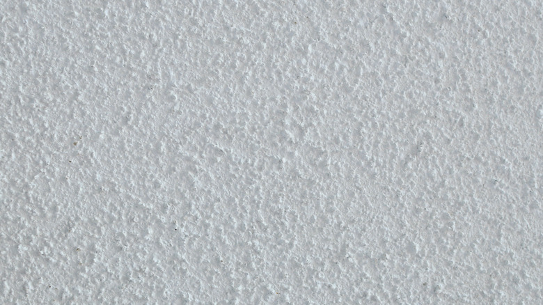 white popcorn wall