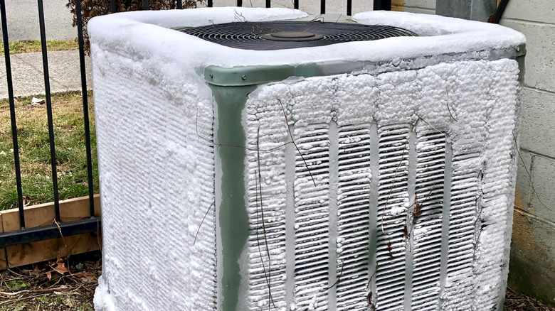 HVAC unit frozen over