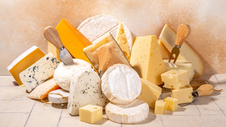 various types of cheeses