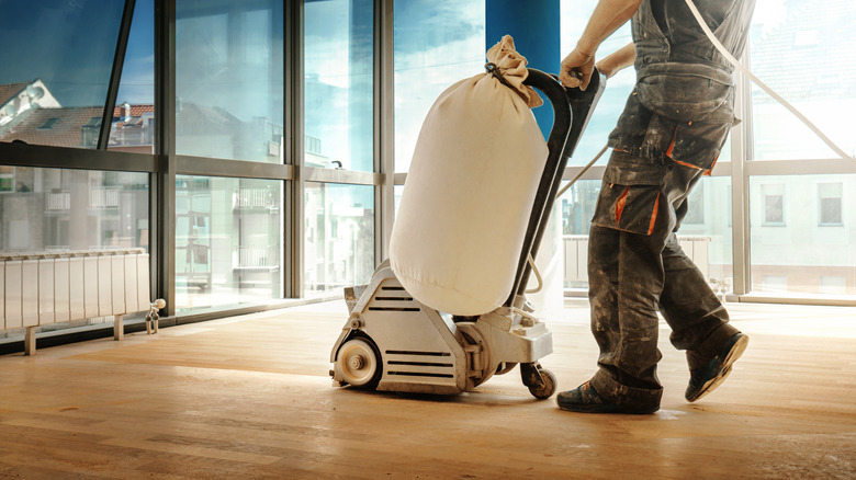 using sander on hardwood floor