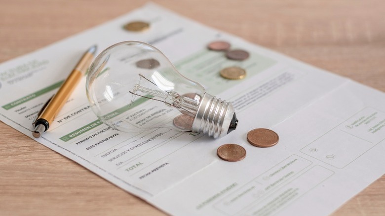 Light bulb and energy bill