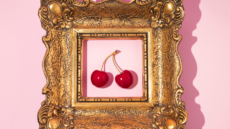 cherry photo with gilded frame