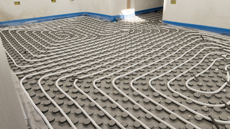 Installing radiant floor heating in a basement