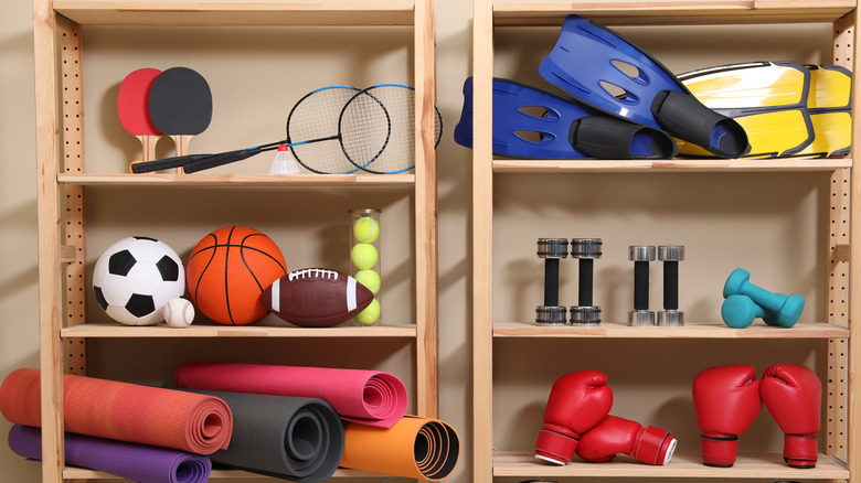 organized sports and workout equipment 