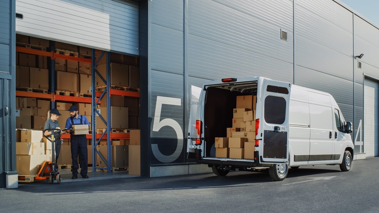 Loading up a delivery truck