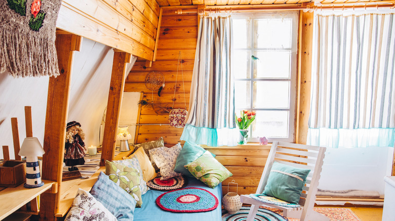 A bohemian styled bedroom 