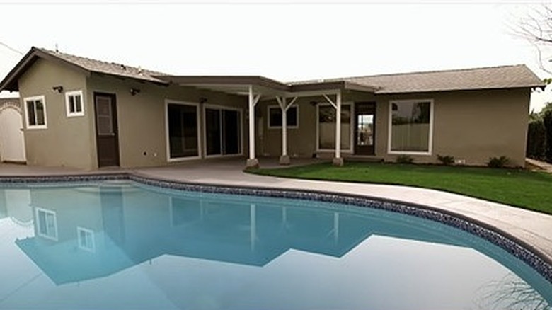 Large pool with tile edge