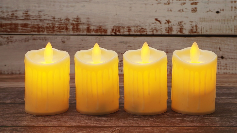 bright flameless candles