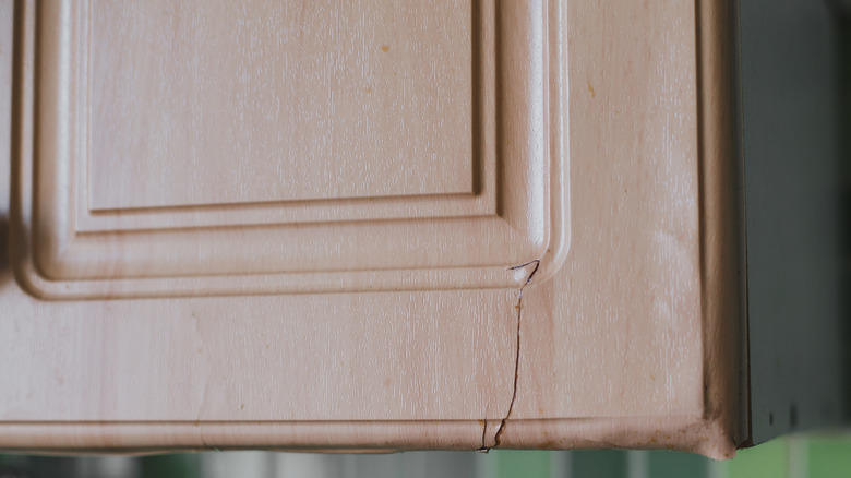 chipped kitchen cabinet