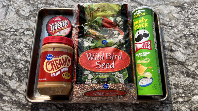 bird seed and other materials