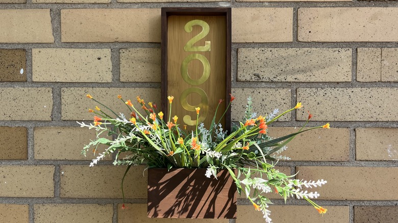 Floral door number sign