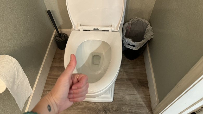 Clean toilet after using strrips