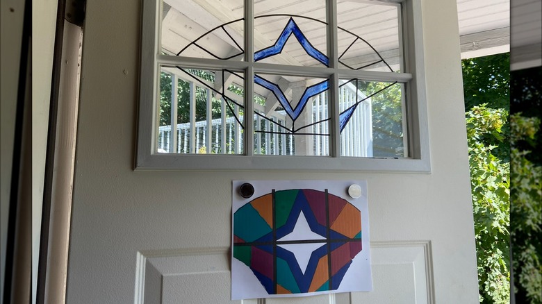 Stained glass paint in progress