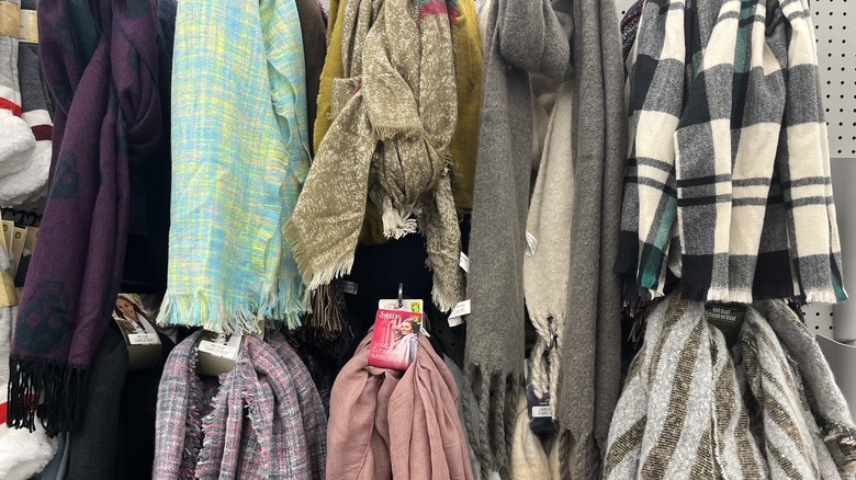 Store display of scarves