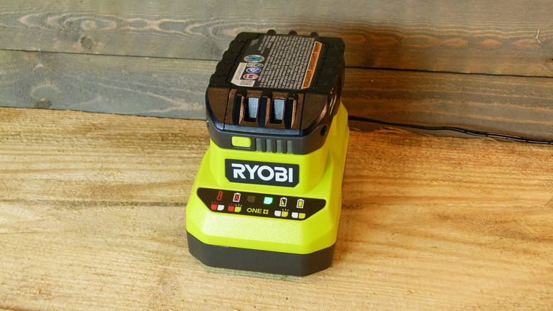 Ryobi 18V One+ charger and 1.5 Ah battery