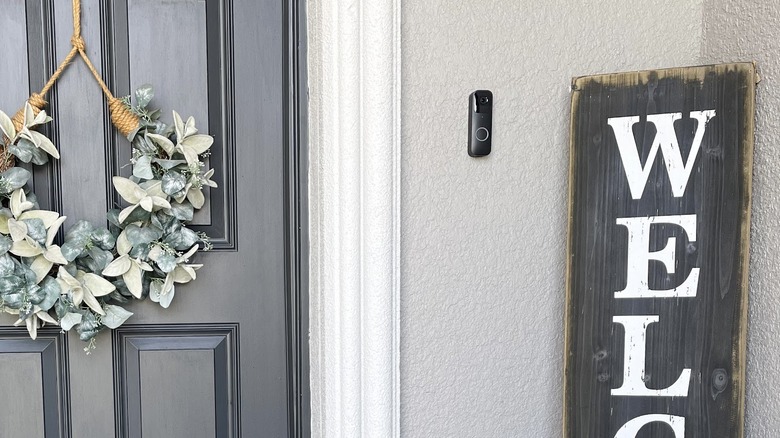 smart doorbell installed at entry 