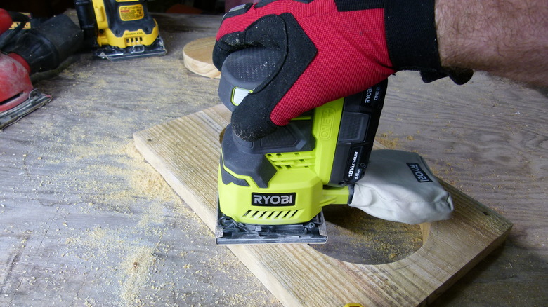 Sanding speaker cabinet faces