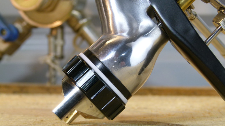 Paint sprayer close-up